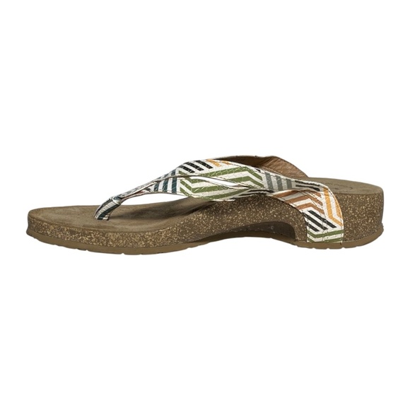 Taos Link Sandals Women's Size 10-10.5 EU 41 Multi Geometric Wedge Thong - Picture 3 of 12